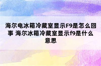 海尔电冰箱冷藏室显示F9是怎么回事 海尔冰箱冷藏室显示f9是什么意思